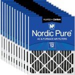 Nordic Pure MERV 12 Air Filters with Carbon - 12 Pack