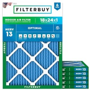 18x24x1 MERV 13 Air Filters - 6 Pack