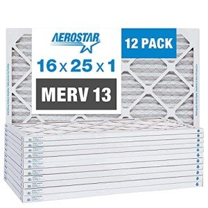 Aerostar MERV 13 Pleated Air Filters, 12 Pack