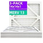 14x14x1 MERV 13 Pleated Air Filters (3-Pack)