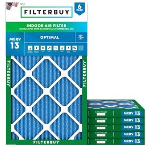 MERV 13 Pleated Air Filters 6-Pack, 13x21.5