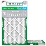 Filterbuy MERV 8 Air Filter 2-Pack, 12.88x21.5