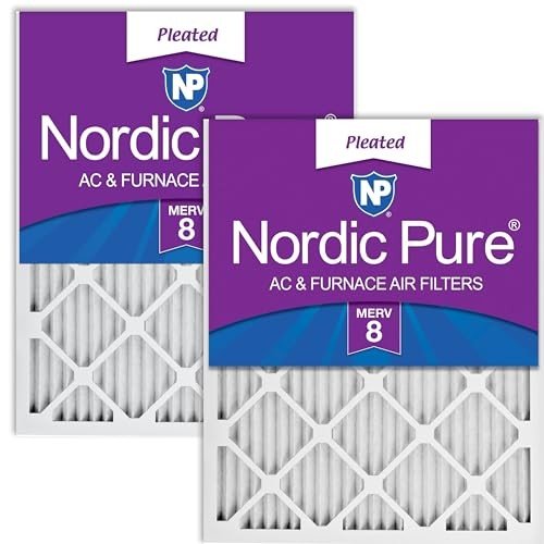 Nordic Pure MERV 8 Pleated Air Filters, 2 Pack