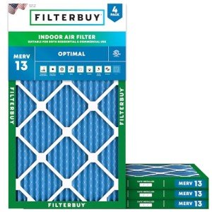 MERV 13 Pleated Air Filters 4-Pack 13x21.5
