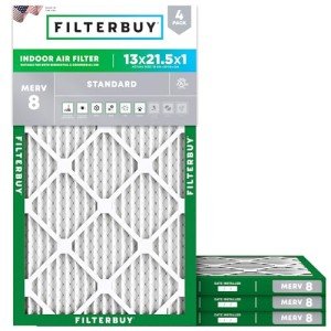 MERV 8 Pleated Air Filters 4-Pack 13x21.5