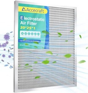 Electrostatic 20x25x1 Washable Air Filter