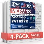 BNX TruFilter 14x14x1 MERV 13 Air Filters 4-Pack
