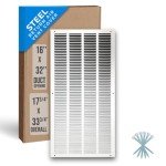 16x32 Steel Return Air Grille | White Vent Cover