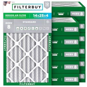 14x25x4 MERV 8 Air Filters (12-Pack)