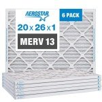 Aerostar MERV 13 Air Filters 20x26x1, 6-Pack