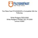 Replacement Pleated AC Filters for White Rodgers F825-0549