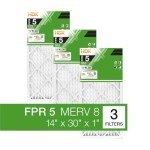 14x30x1 Pleated Air Filter MERV 8 - 3 Pack