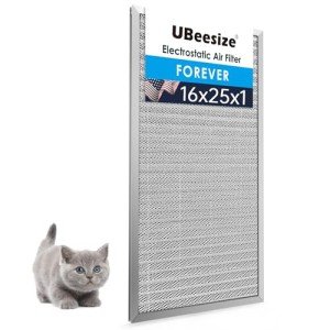UBeesize Washable MERV 8 Air Filter, 16x25 Inch