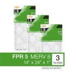 3-Pack MERV 8 Pleated Air Filters 14x24
