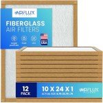 AIRFLUX Fiberglass Air Filters - 10x24x1, 12 Pack