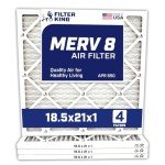 18.5x21x1 MERV 8 Pleated Air Filters - 4 Pack