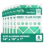 MERV 13 Pleated Air Filter 14x18x1 Pack of 6
