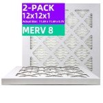 12x12 MERV 8 Pleated Air Filters (2-Pack)