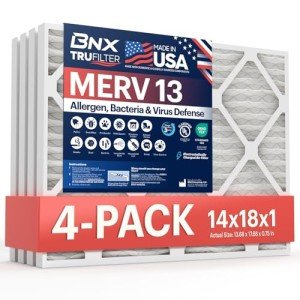 BNX TruFilter 14x18x1 MERV 13 AC Filters (4-Pack)