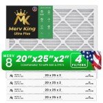 MervKing 20x25x2 MERV 8 Air Filter 4-Pack