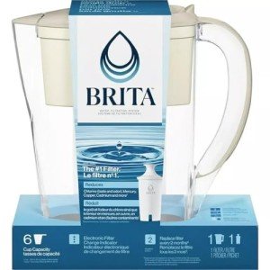 Brita 6-Cup Water Filter Pitcher, Beige