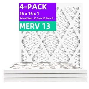 Qingzhug 16x16 MERV 13 Pleated Air Filters (4-Pack)
