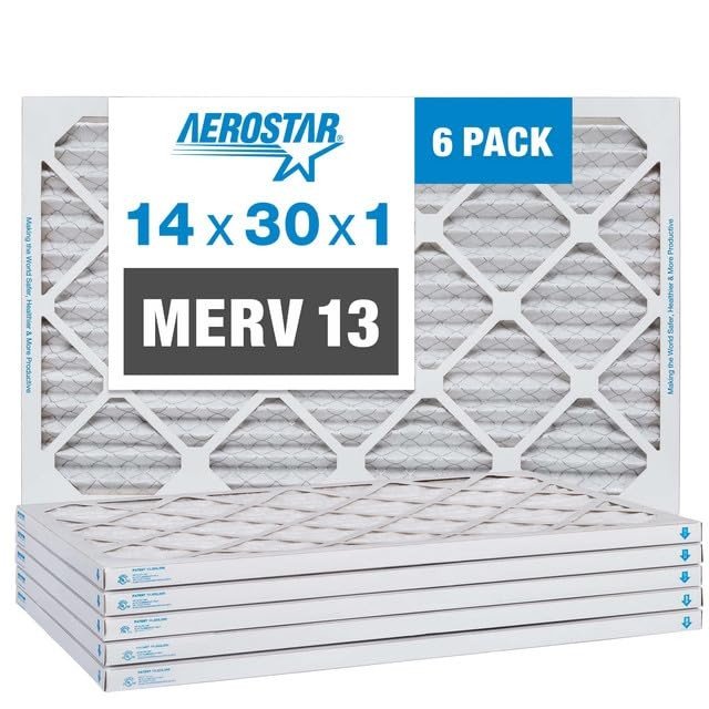 Aerostar 14x30x1 Pleated Air Filters MERV 13