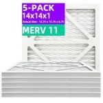 Qingzhug MERV 11 Pleated Air Filters (5-Pack)