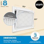 20x25x1 Air Filter, MERV 8, 24 Pack