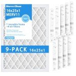 16x25x1 MERV 11 Pleated Air Filters Set
