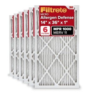 Filtrete 14x36x1 MERV 11 Air Filters, 6 Pack