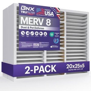 BNX TruFilter 20x25x5 MERV 8 Air Filters (2-Pack)