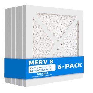 12x12x1 Pleated Air Filters - 6 Pack