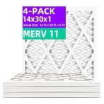 14x30x1 MERV 11 Pleated Air Filters (4-Pack)