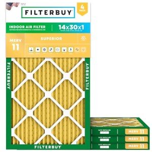 Filterbuy 14x30x1 MERV 11 Air Filters (4-Pack)