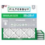 25x25x1 Pleated HVAC Air Filters, MERV 8