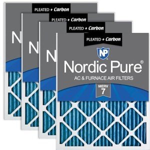 Nordic Pure Pleated Air Filters MERV 7 Carbon 4-Pack
