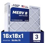 Filter King 16x18x1 MERV 8 Air Filter 3-Pack