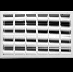 30" X 16" Steel Air Filter Grille - White