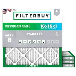 MERV 8 Pleated AC Air Filters - 16x16x1