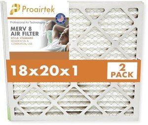 18x20x1 Proairtek MERV 8 Air Filters (2 Pack)