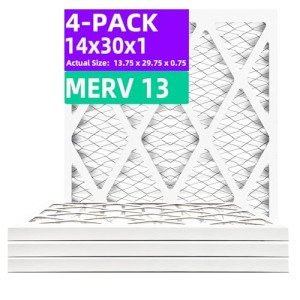 14x30x1 MERV 13 Pleated Air Filters 4-Pack