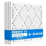 18x18x1 Pleated Furnace Air Filters - 4 Pack