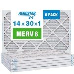 Aerostar 14x30x1 MERV 8 Pleated Filters - 6 Pack