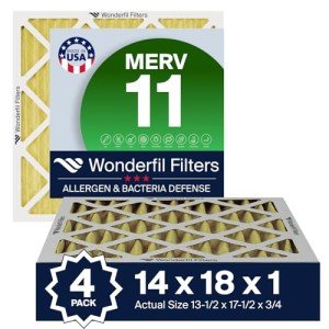 MERV 11 Pleated Air Filters 14x18x1 (4-Pack)