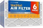 16x25x1 MERV 13 Electrostatic Air Filter 6-Pack