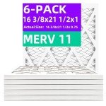 MERV 11 Pleated Air Filters 16 3/8"x21 1/2" (6-Pack)