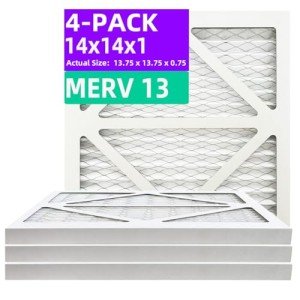 14x14 MERV 13 Pleated Air Filters - 4-Pack
