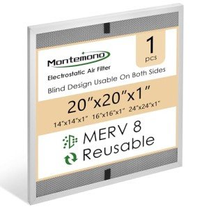 Montemono 20x20x1 MERV8 Washable Air Filter