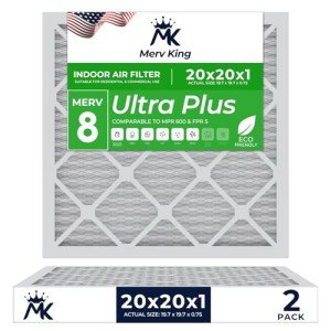 MervKing 20x20x1 MERV 8 Air Filter 2-Pack